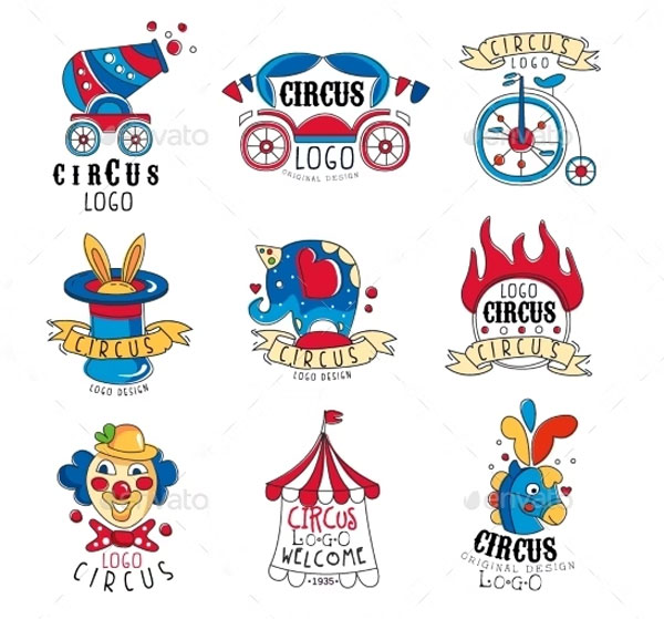 Circus Logo Design Set