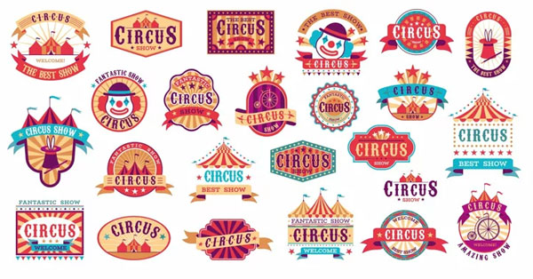 Circus Retro Labels
