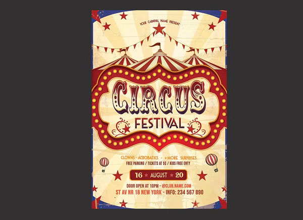 Circus Show Banner Printable Template
