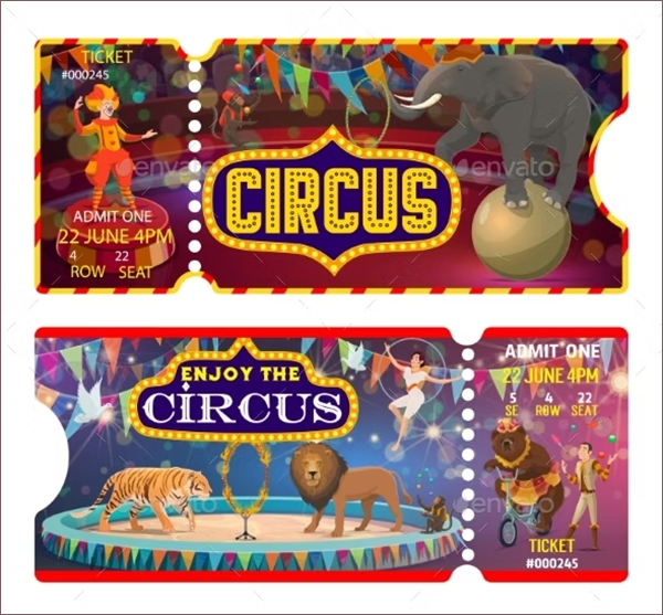 Circus Tickets Design