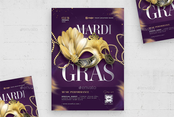Circus or Mardi Gras Flyer Template