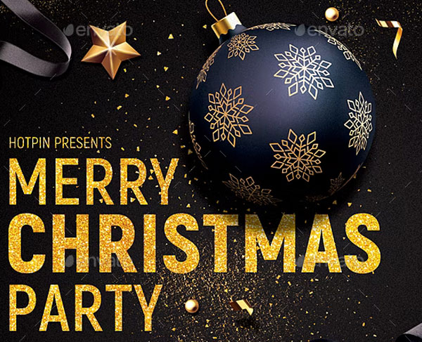 Classy Christmas Party Flyer Design Template