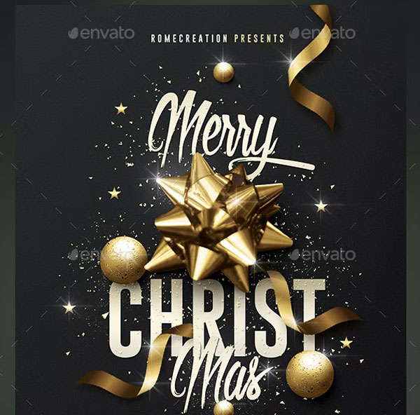 Classy Christmas Party Photoshop Flyer Template