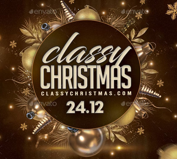 Classy Christmas Party Print Flyer Template
