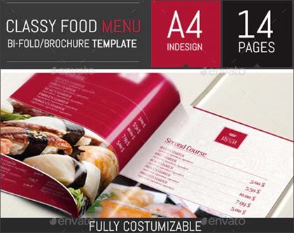 Classy Food Restaurant Menu Brochure Template