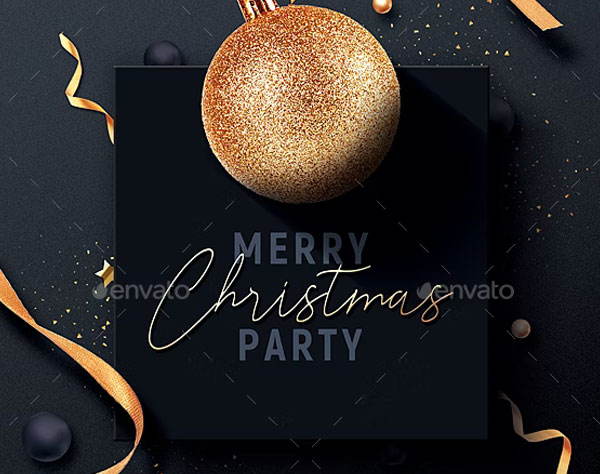 Classy Merry Christmas Party Flyer Template