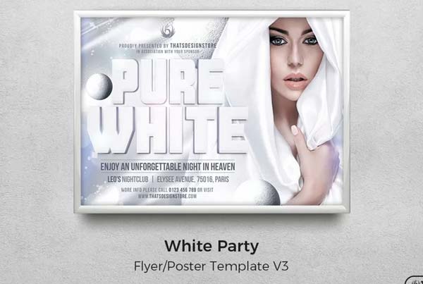 Classy White Party Flyer Design Template