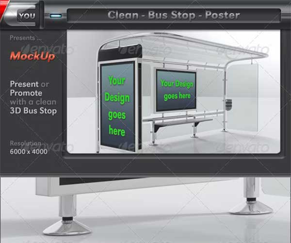 Clean Bus Stop Poster Mock-Up