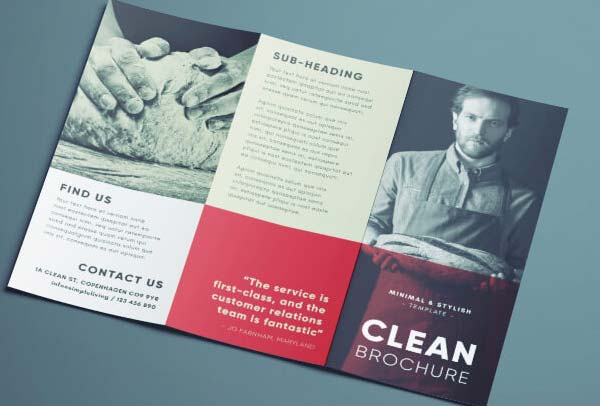 Clean Free Restaurant Brochure Template