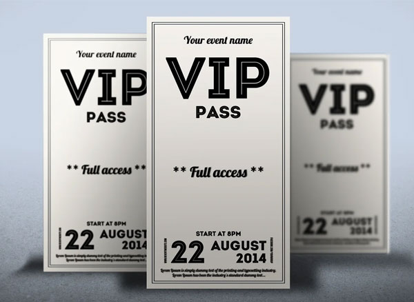 Clean Retro Style VIP Pass Card