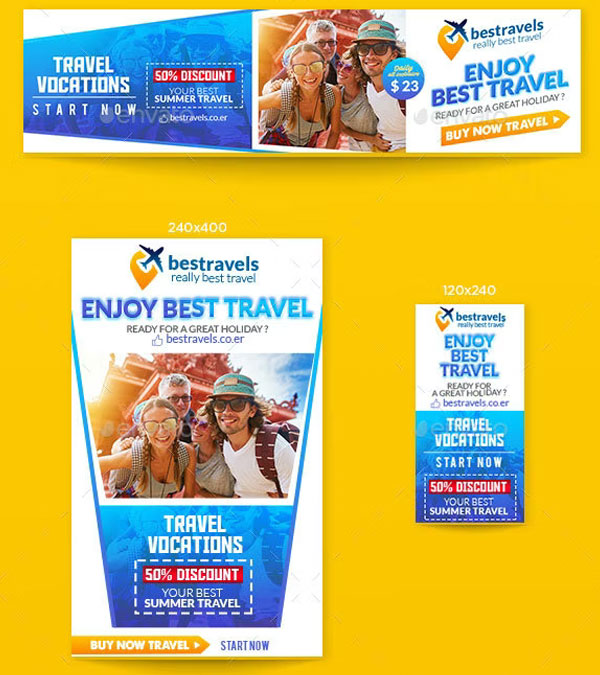 Clean Travel Promotion Banner Templates
