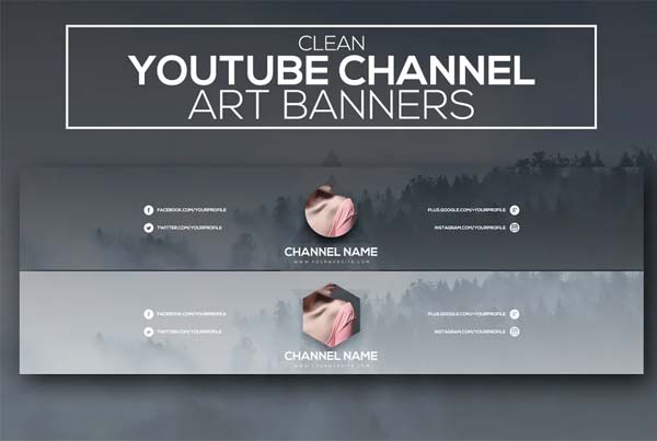 Clean Youtube Channel Art Banners