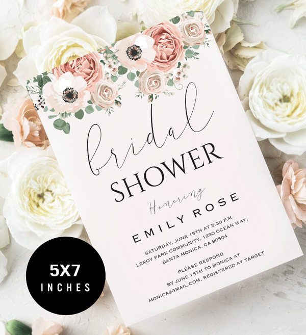Clean and Beautiful Bridal Shower Invitation