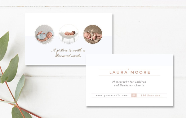 Clean and Modern Newborn Photographer Business Card