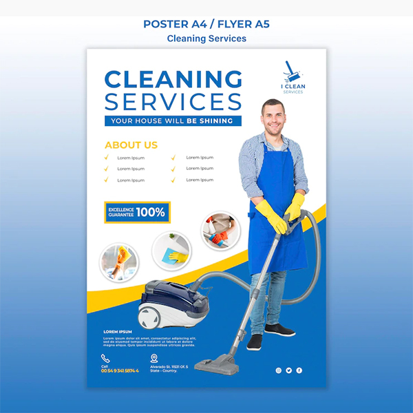 Cleaning Service Concept Flyer Template Free Psd