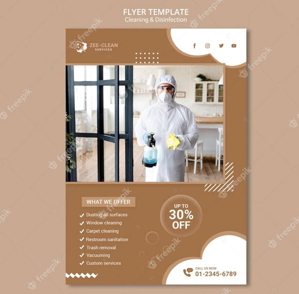 Cleaning and Disinfection Service Flyer Free Psd