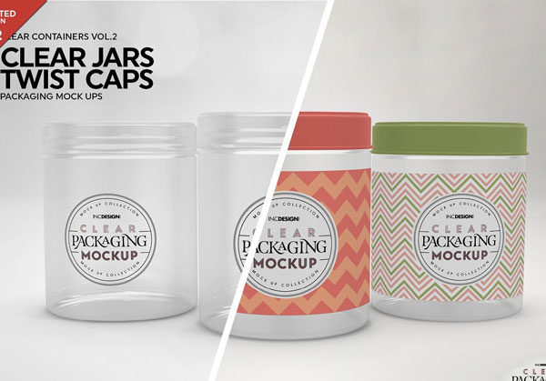 Clear Food Jars Packaging Mockup