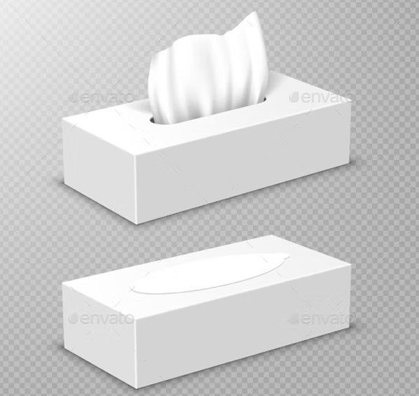 Closed Box with White Paper Napkins