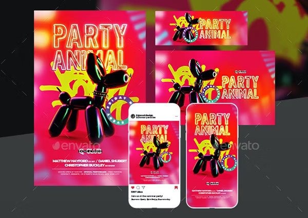 Club Party Animal Instagram Banners