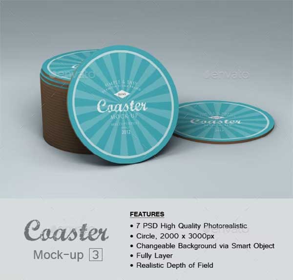 Coaster Mock-up Design Template
