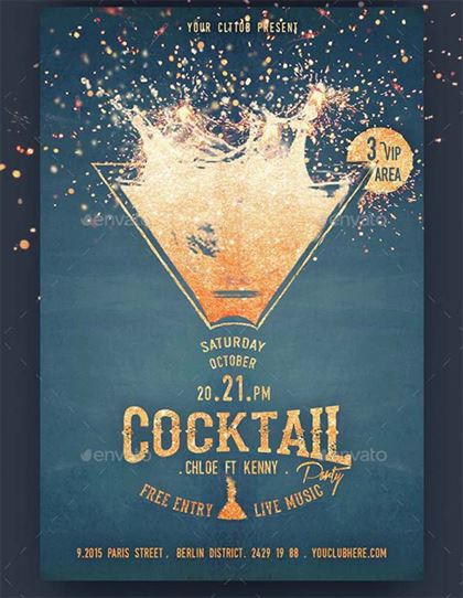 Cocktail PSD Party Flyer Template