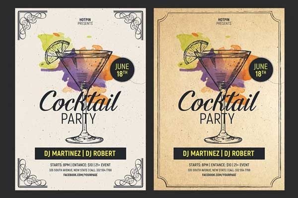 Cocktail Party Design Flyer Template