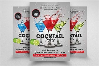 Cocktail Party Flyer Template PSD