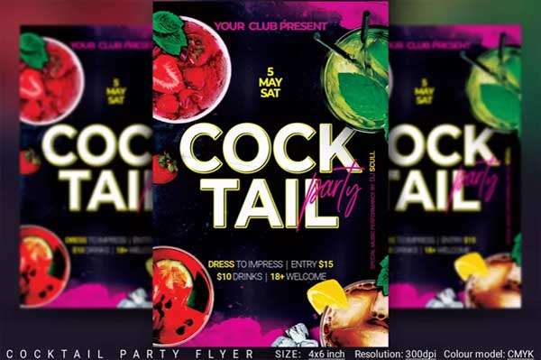 Cocktail Party Photoshop Flyer
