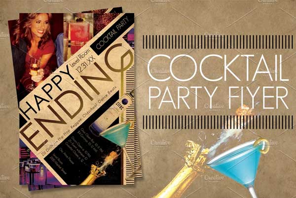 Cocktail Party Print Flyer Template