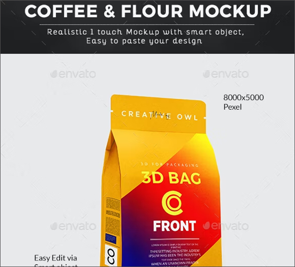 Coffee & Flour Paper Bag Mockup
