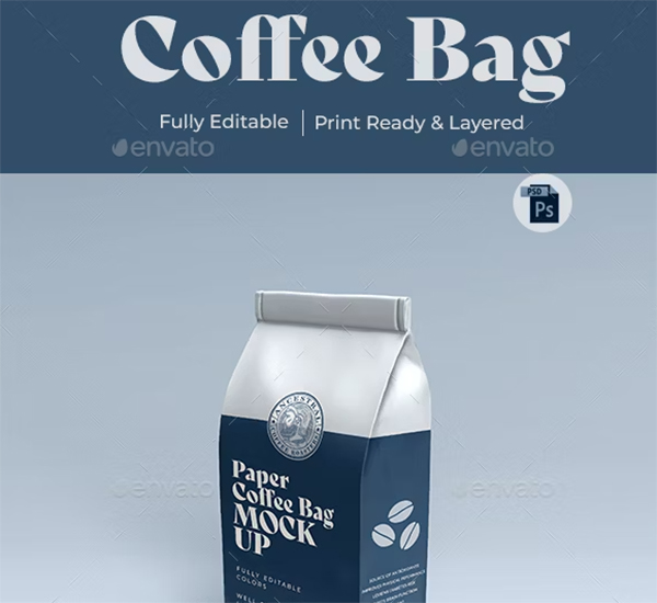 Coffee Bag Mockup PSD Template