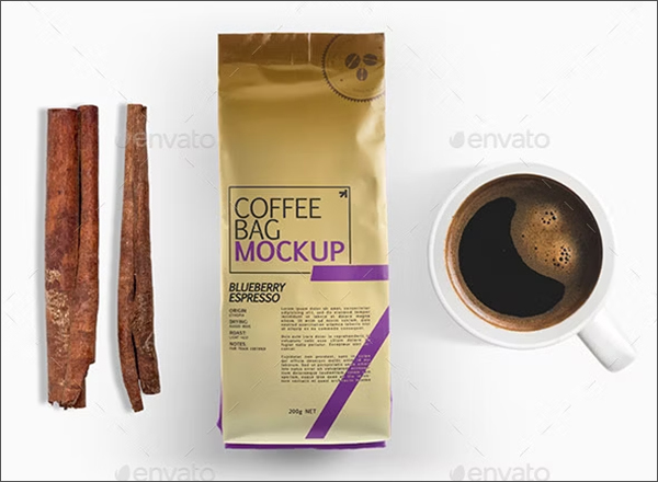 Coffee Bag Packaging Mockup