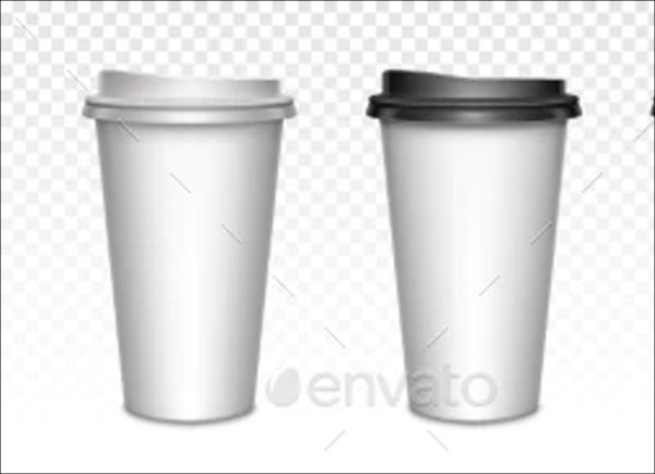 Coffee Cups with Closed Lids Packaging Mockup