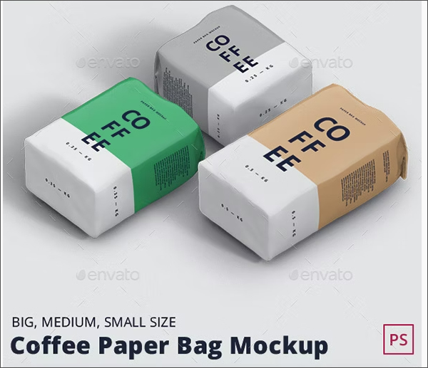 Coffee Paper Bag Mockup Bundle