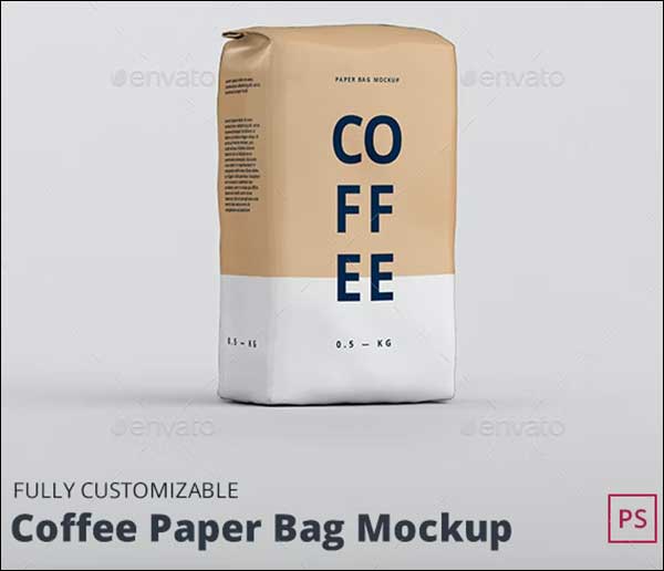 Coffee Paper Bag Mockup Design