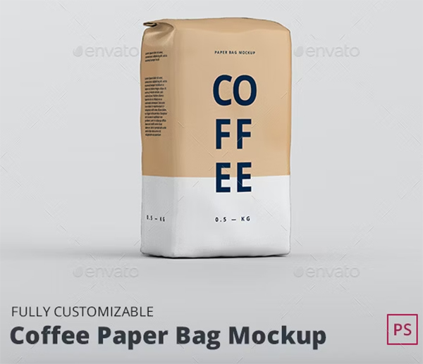Coffee Paper Bag Mockup Design