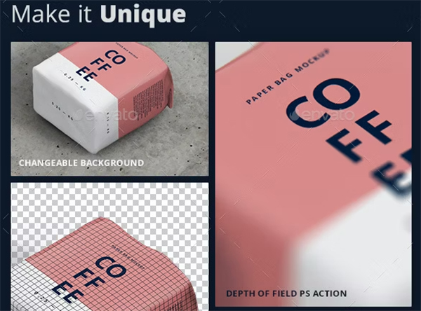 Coffee Paper Bag Mockup Small Size