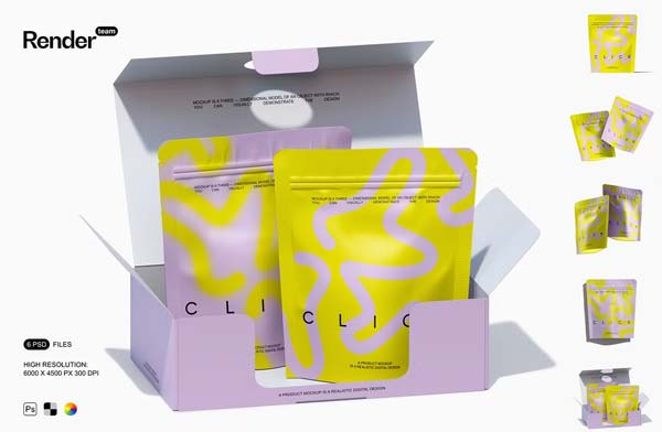 Coffee Paper Bag Mockup