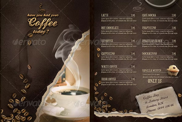 Coffee Shop Flyer And Menu Template