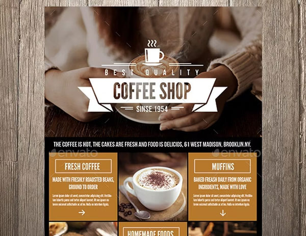 Coffee Shop Flyer Editable Template
