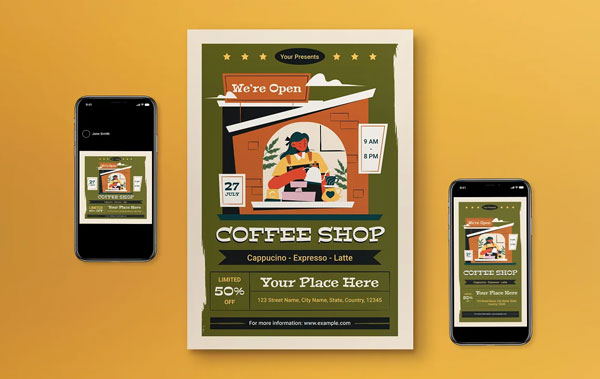 Coffee Shop Flyer Set
