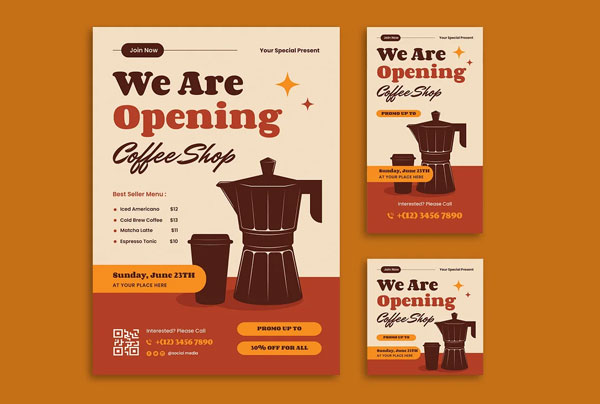 Coffee Shop Promo Flyer Template