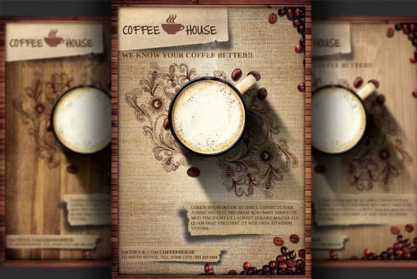 Coffee Shop Promotion Flyer PSD Template