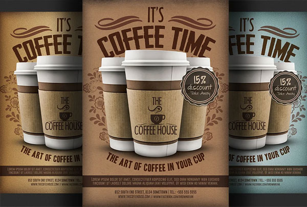 Coffee Shop Promotion Flyer Printable Template