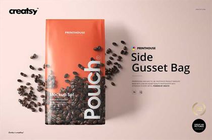 Coffee Pouch  Packaging Bag PSD Mockup Template