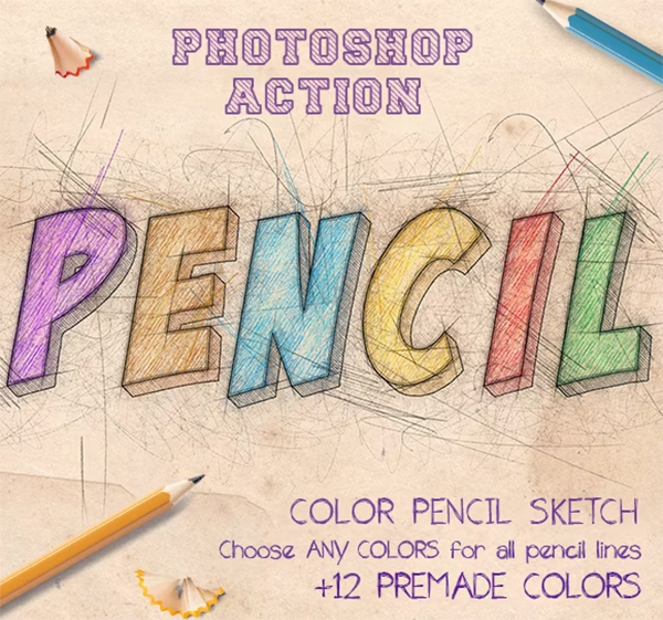 Color Pencil Sketch Photoshop Actions
