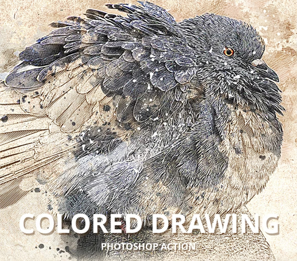 Colored Drawing Photoshop Action