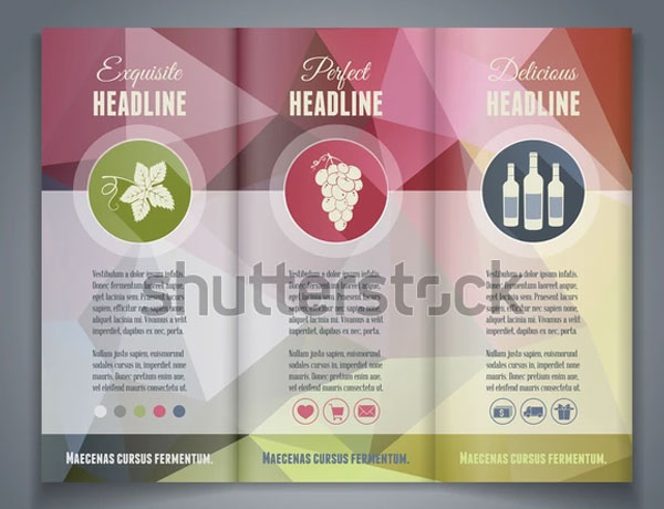 Colorful Geometric Triangle Wine Brochure