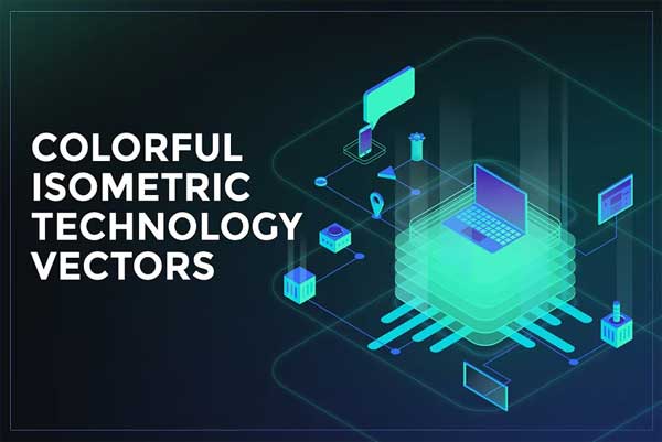 Colorful Isometric Technology Brochure Template