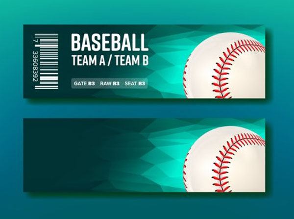 Colorful Ticket Visit Baseball Template